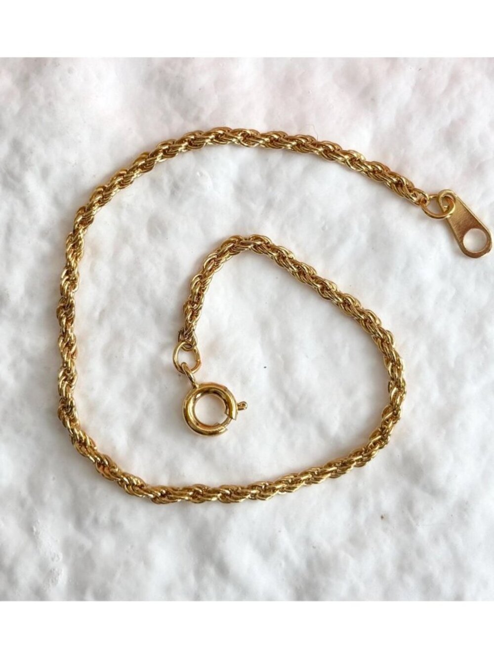 Stackable Wheat Gold Toned Chain Minimalist 80's Vintage Bracelet